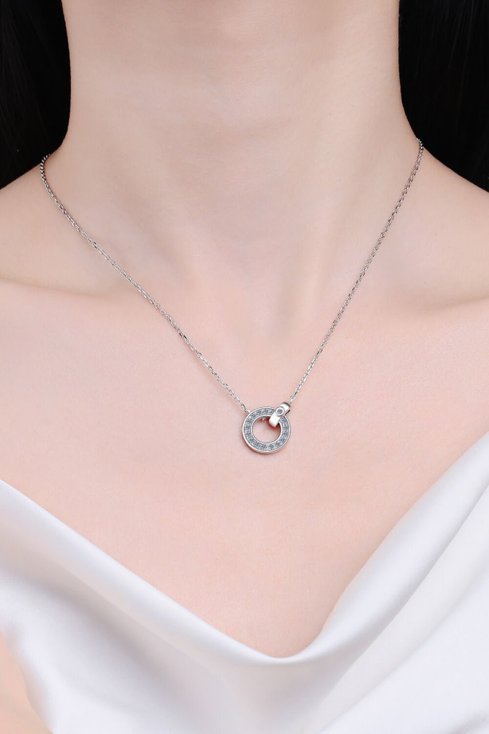 Moissanite Pendant Rhodium - Plated Necklace - Mervyns