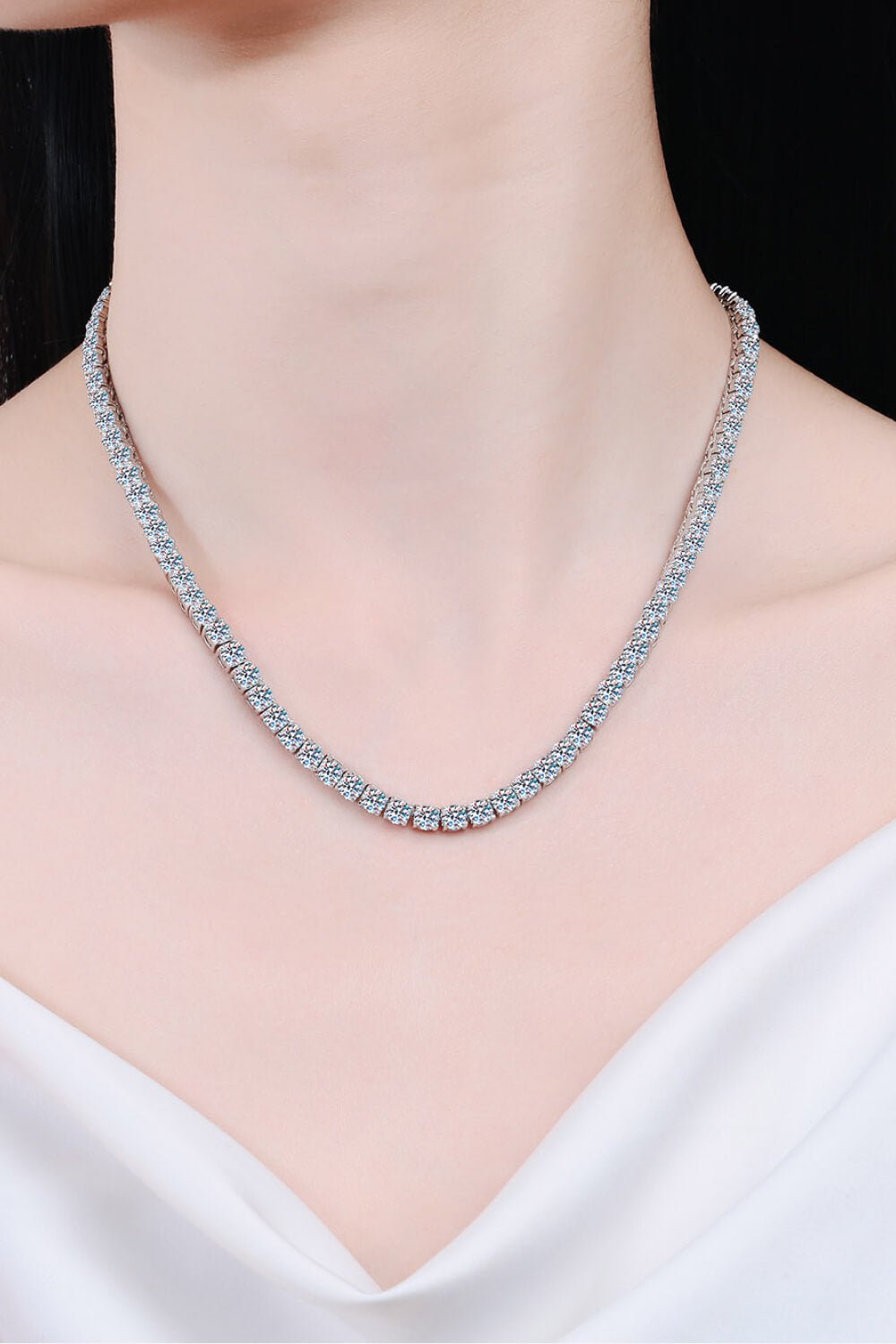 Moissanite Rhodium - Plated Necklace - Mervyns