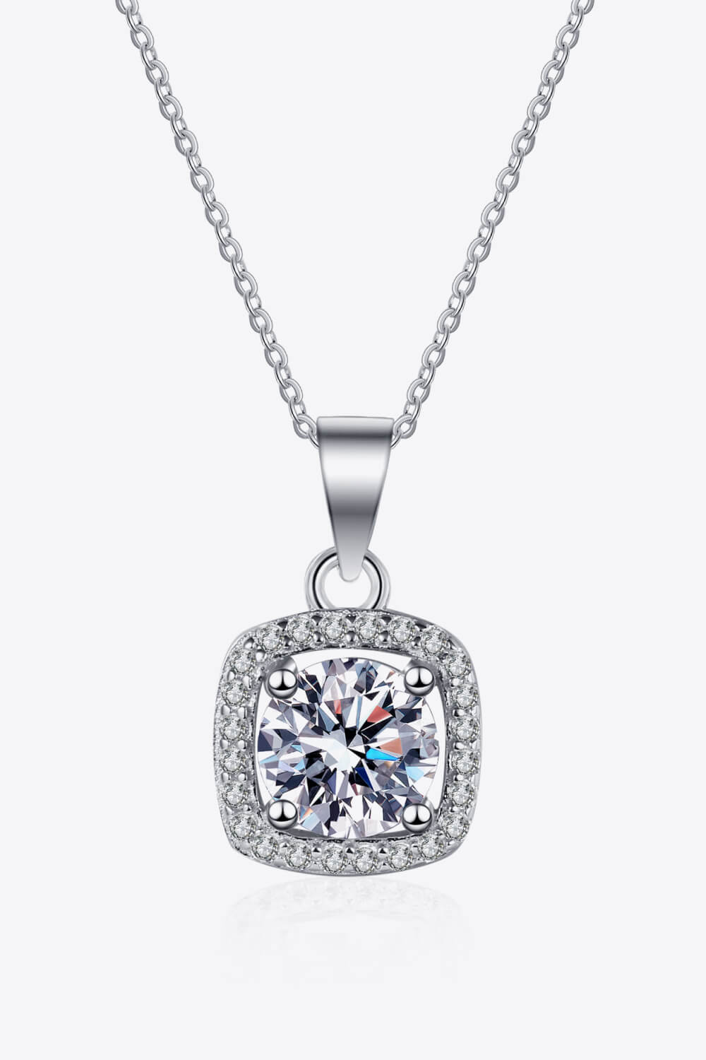 Moissanite Square Pendant Chain Necklace - Mervyns