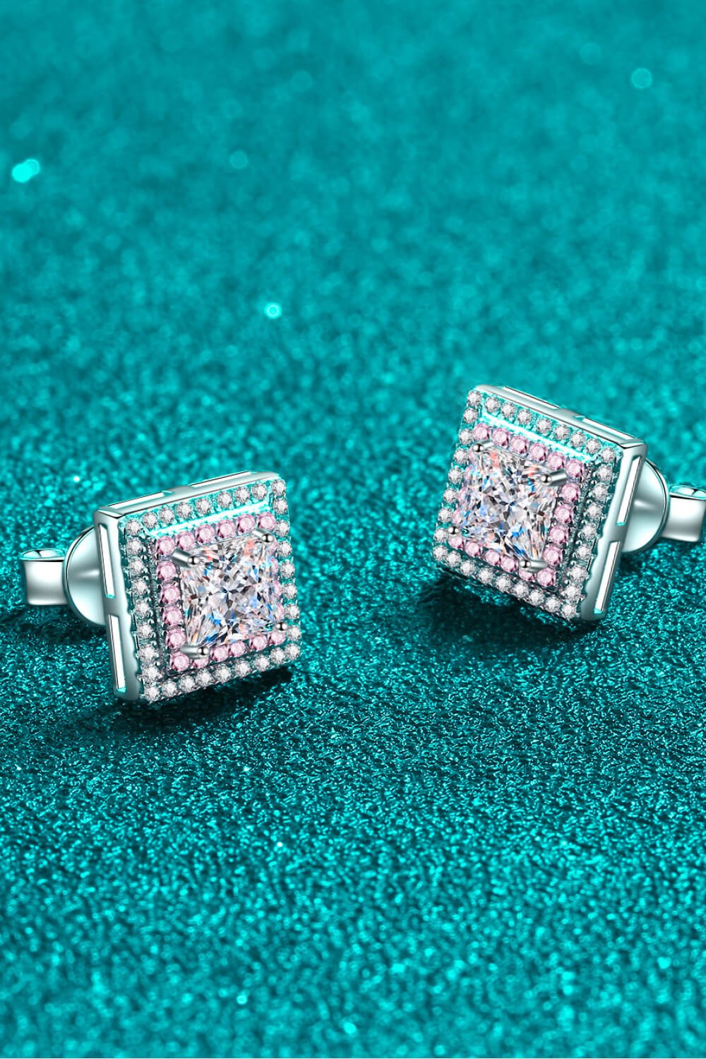 Moissanite Square Stud Earrings - Mervyns