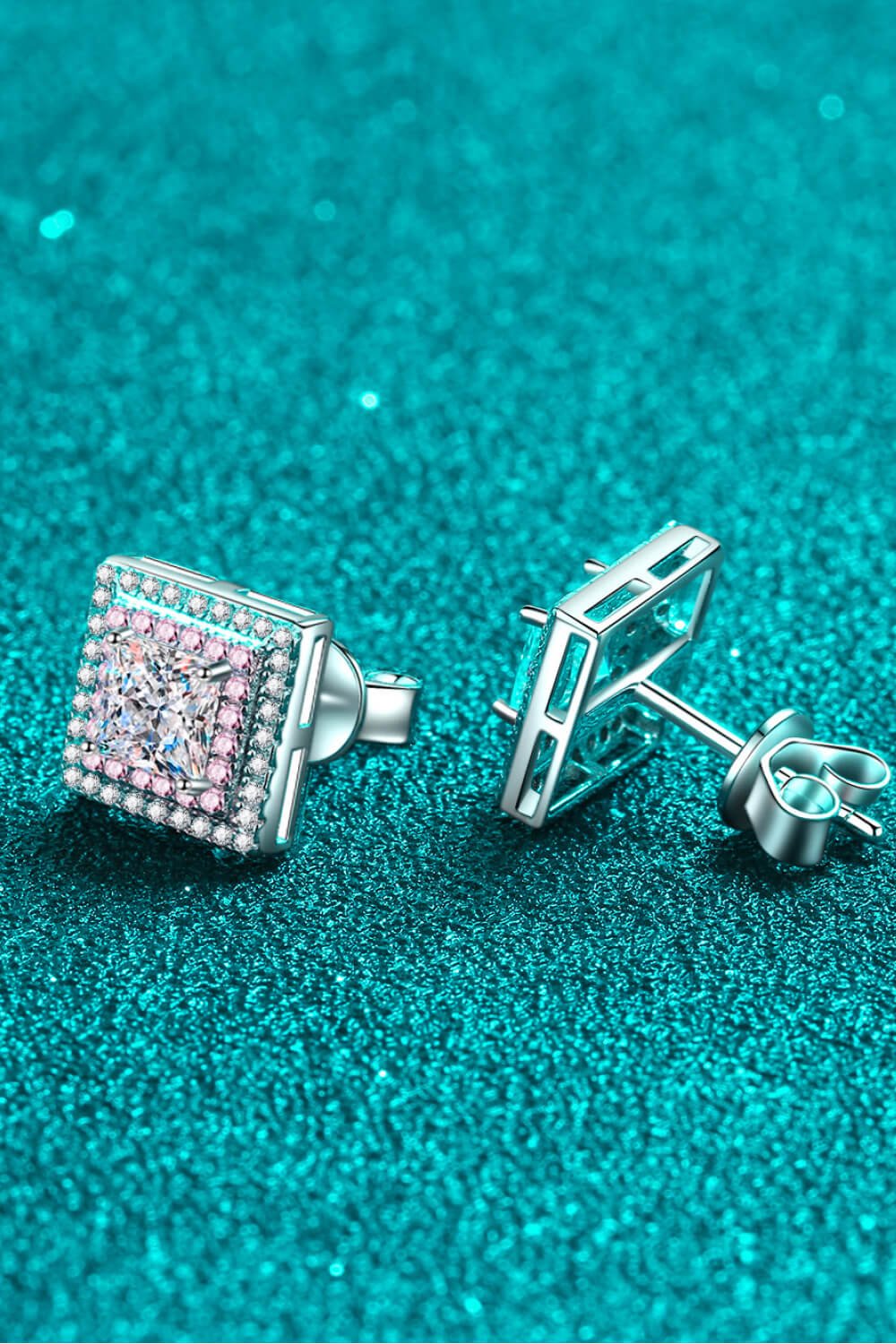 Moissanite Square Stud Earrings - Mervyns