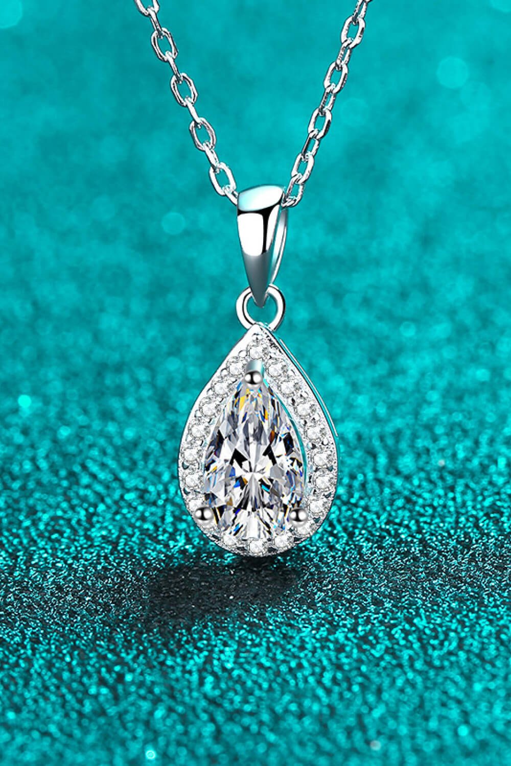 Moissanite Teardrop Pendant Necklace - Mervyns