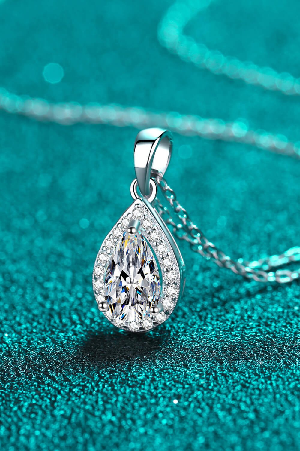 Moissanite Teardrop Pendant Necklace - Mervyns