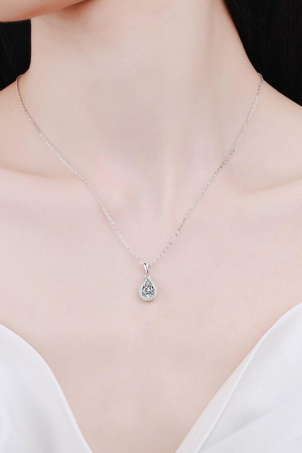 Moissanite Teardrop Pendant Necklace - Mervyns