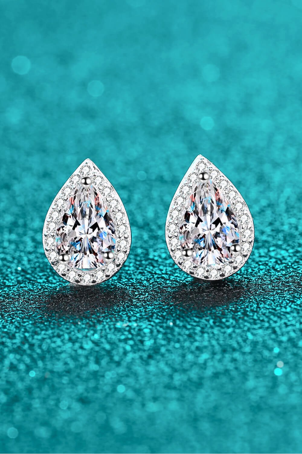 Moissanite Teardrop Stud Earrings - Mervyns