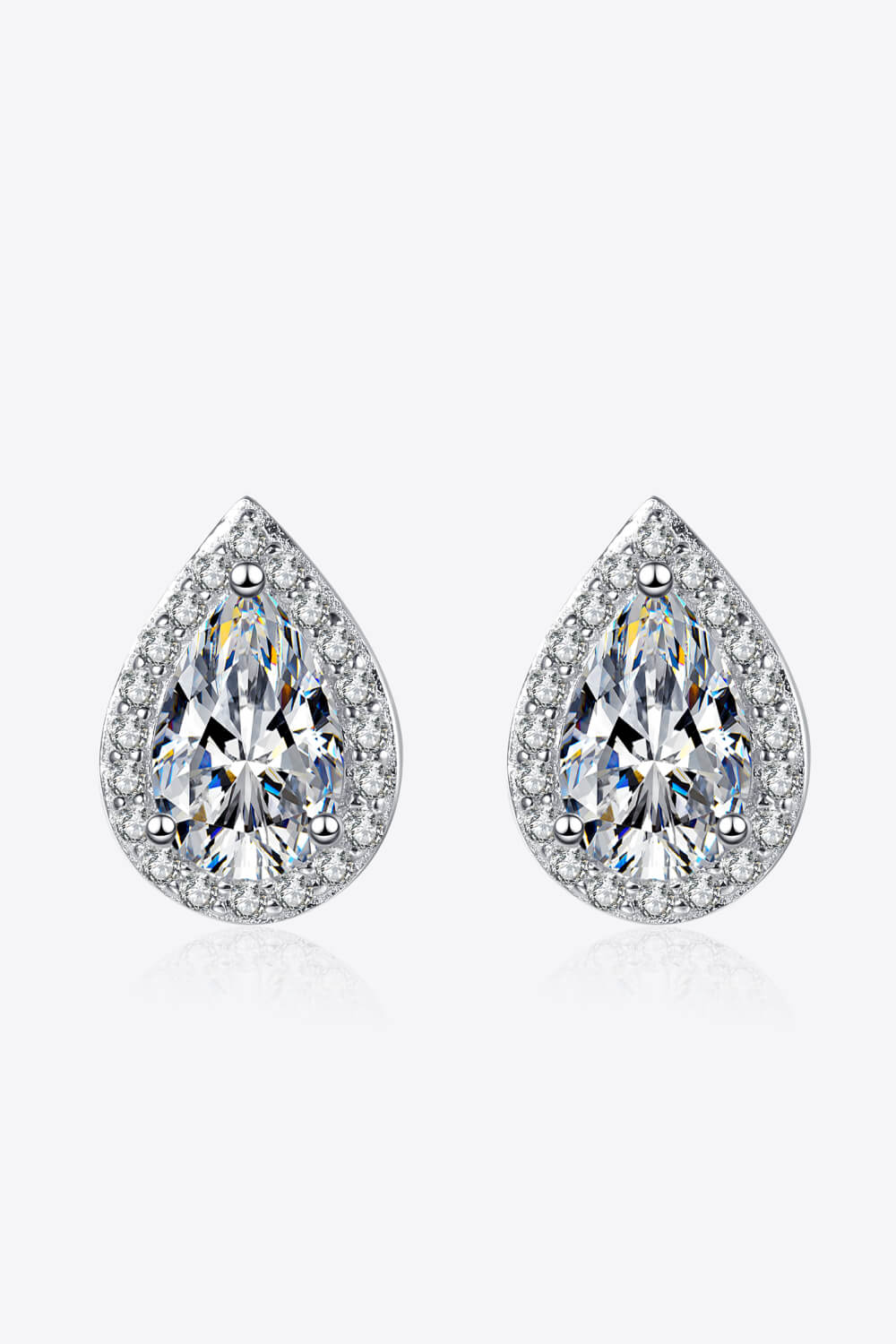 Moissanite Teardrop Stud Earrings - Mervyns