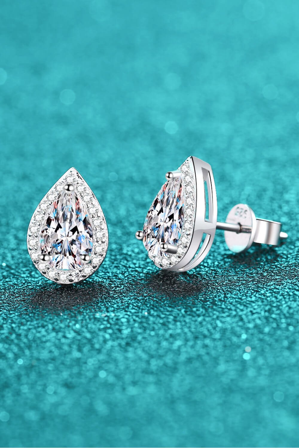 Moissanite Teardrop Stud Earrings - Mervyns