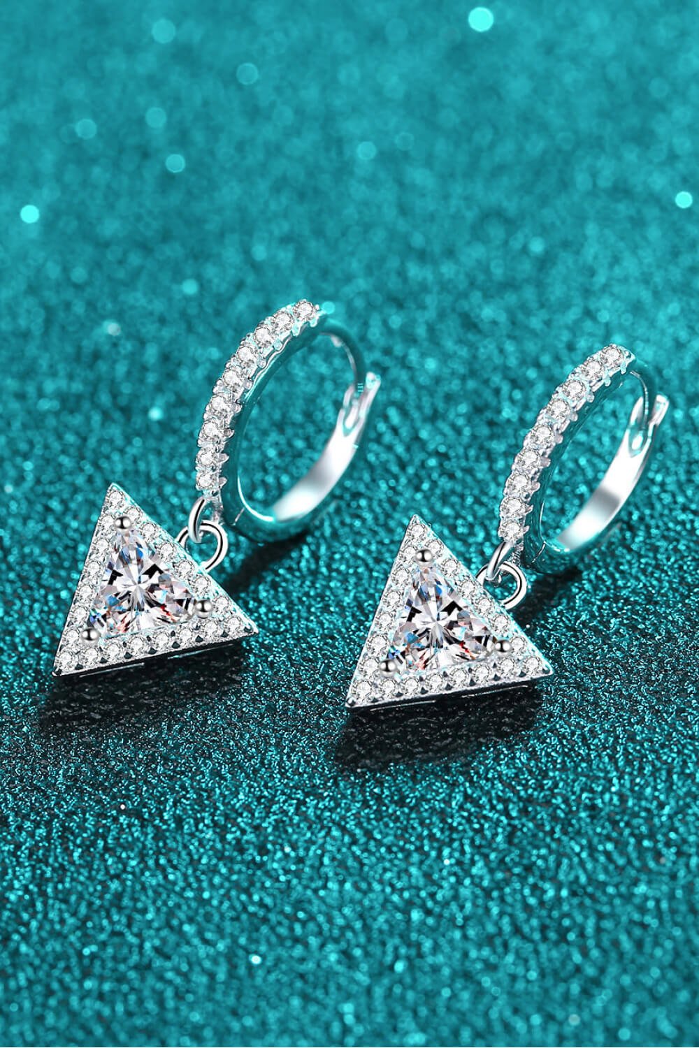 Moissanite Triangle Drop Earrings - Mervyns