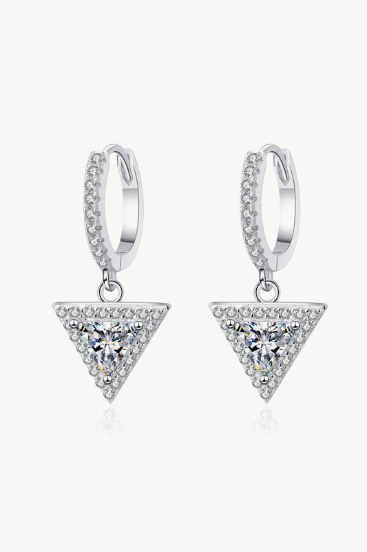 Moissanite Triangle Drop Earrings - Mervyns