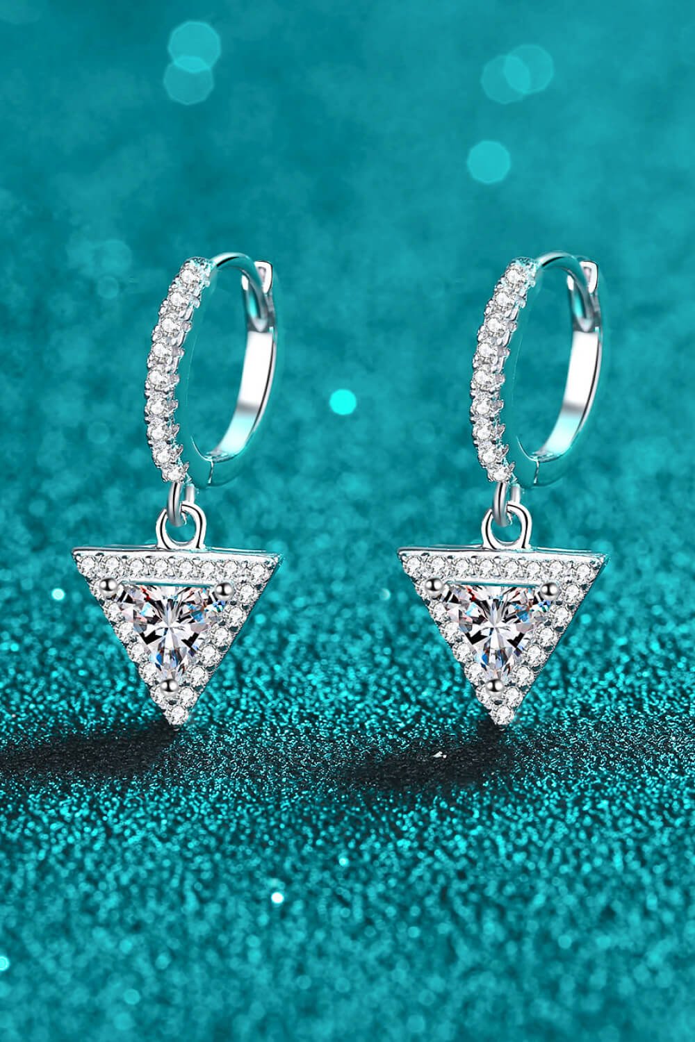 Moissanite Triangle Drop Earrings - Mervyns