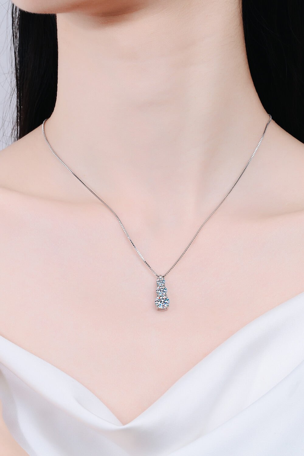 Moissanite Triple - Pendant Necklace - Mervyns