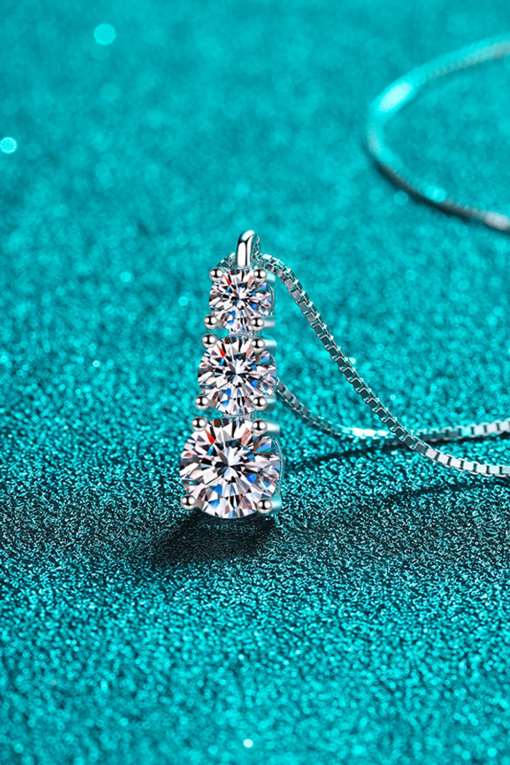 Moissanite Triple - Pendant Necklace - Mervyns