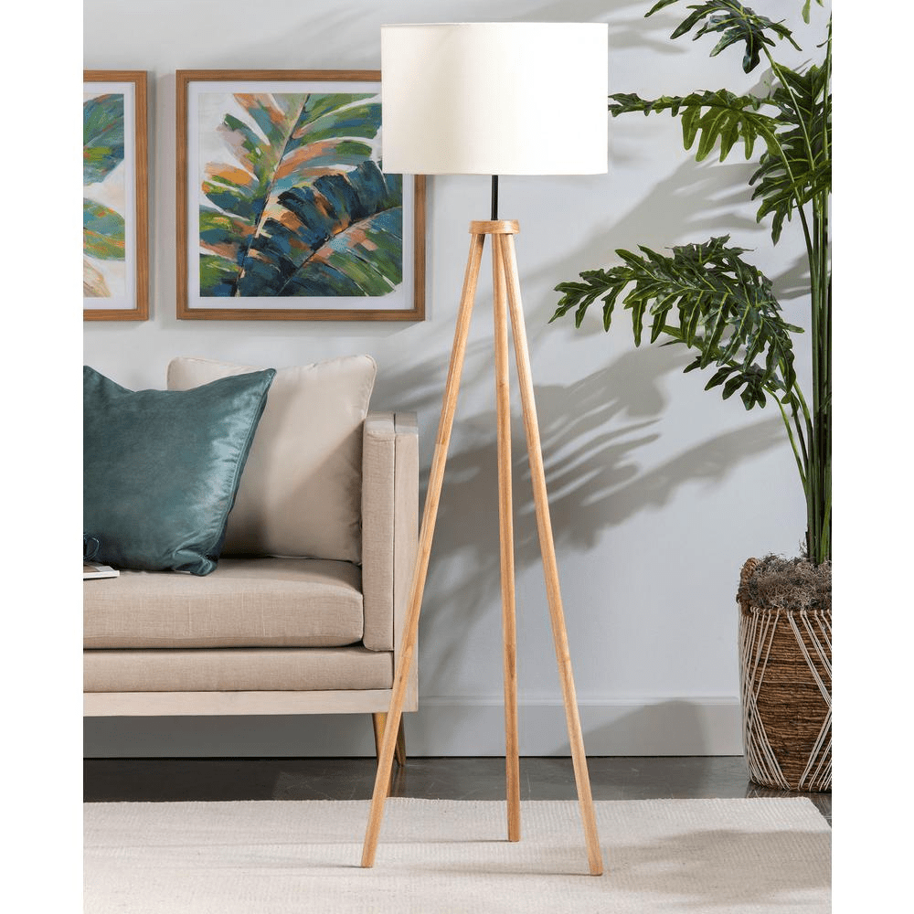 Nahla Wood Tripod Floor Lamp - Mervyns