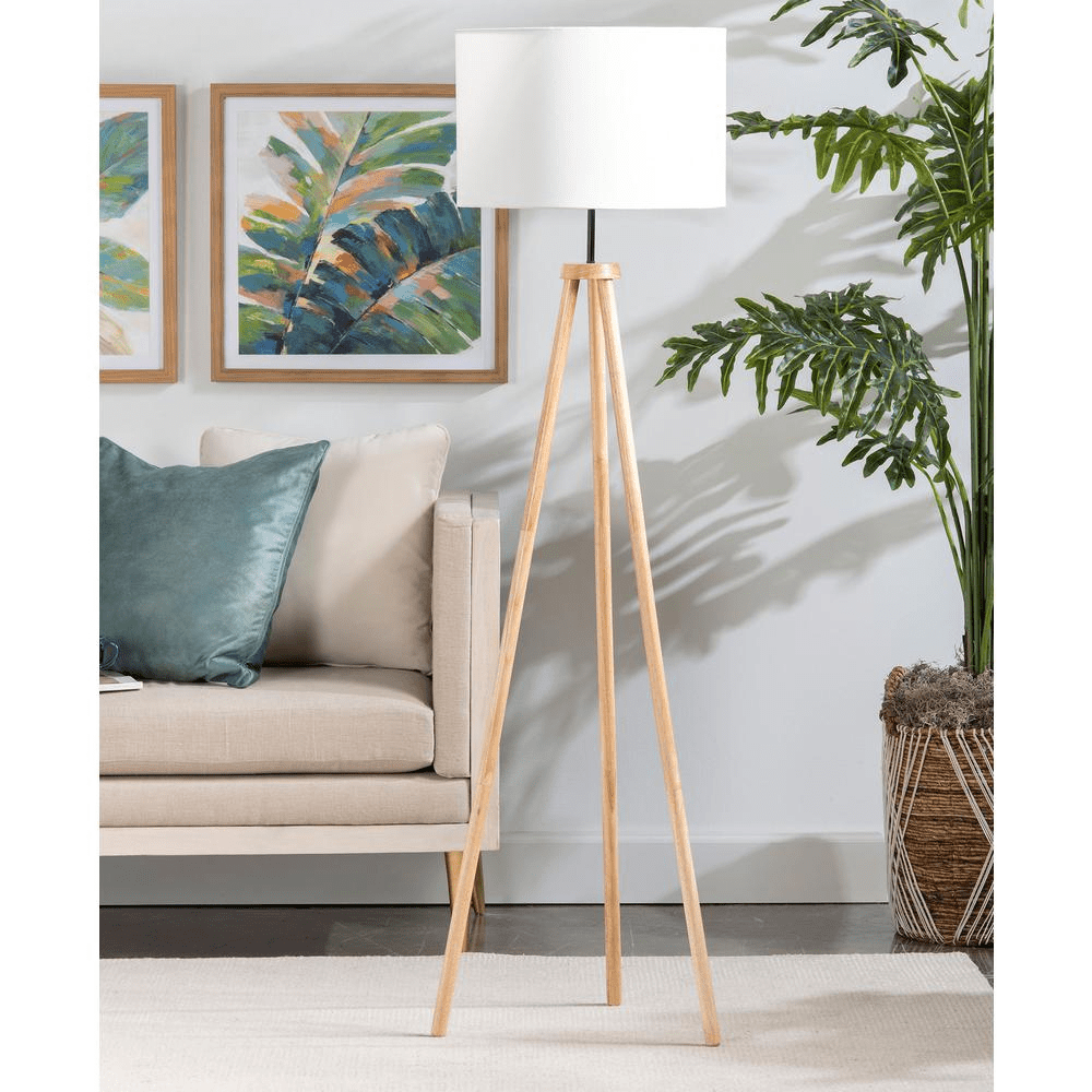 Nahla Wood Tripod Floor Lamp - Mervyns