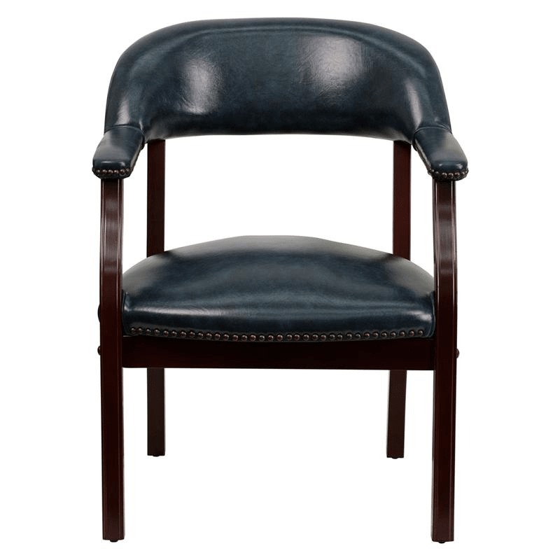 Navy Vinyl Luxurious Conference Chair with Accent Nail Trim - Mervyns