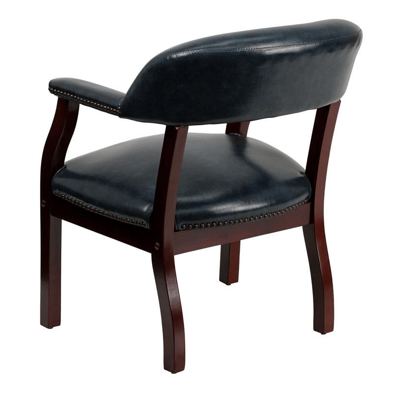 Navy Vinyl Luxurious Conference Chair with Accent Nail Trim - Mervyns