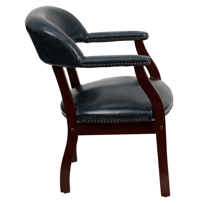 Navy Vinyl Luxurious Conference Chair with Accent Nail Trim - Mervyns