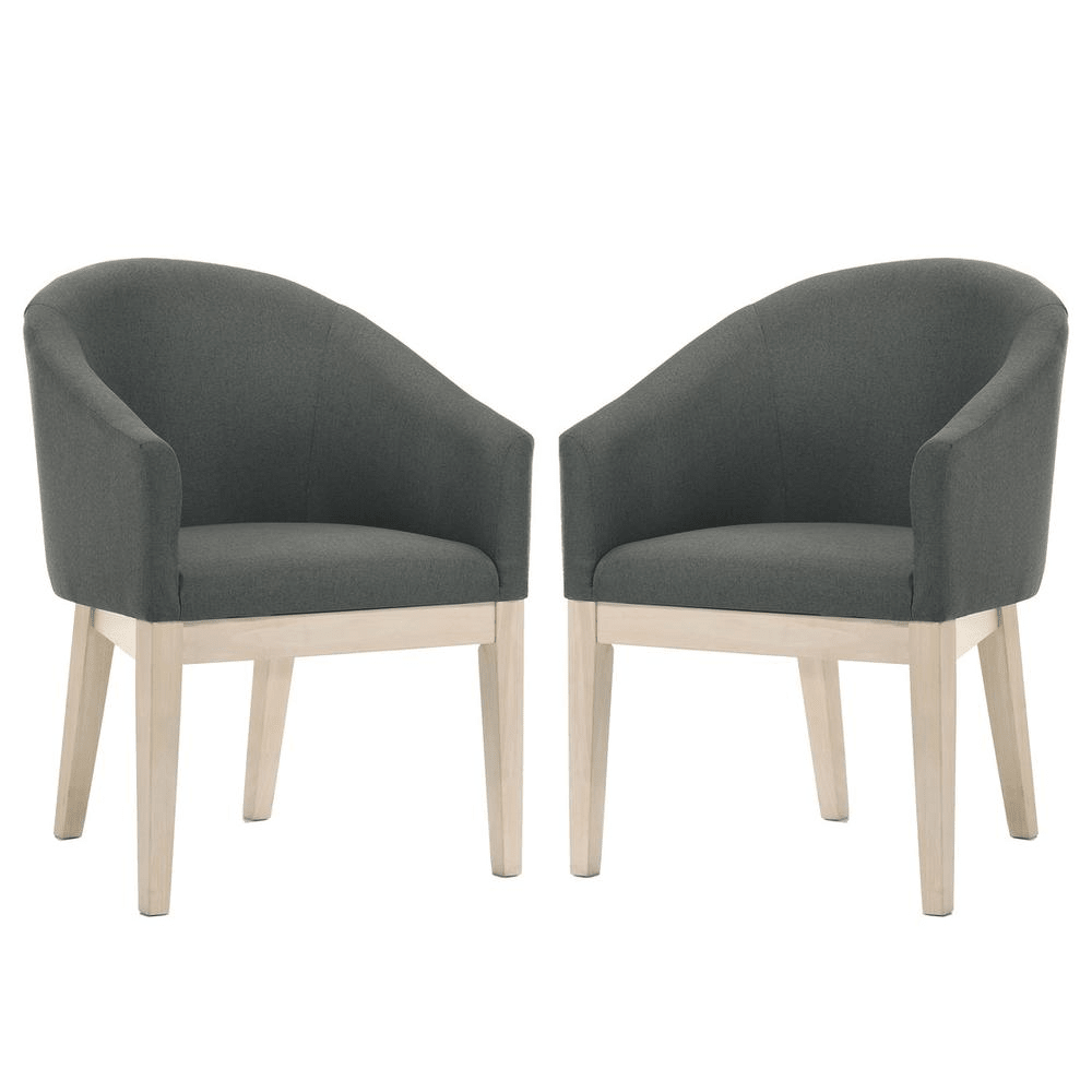 Neroli Set of 2 Gray Fabric Barrel Accent Chair - Mervyns