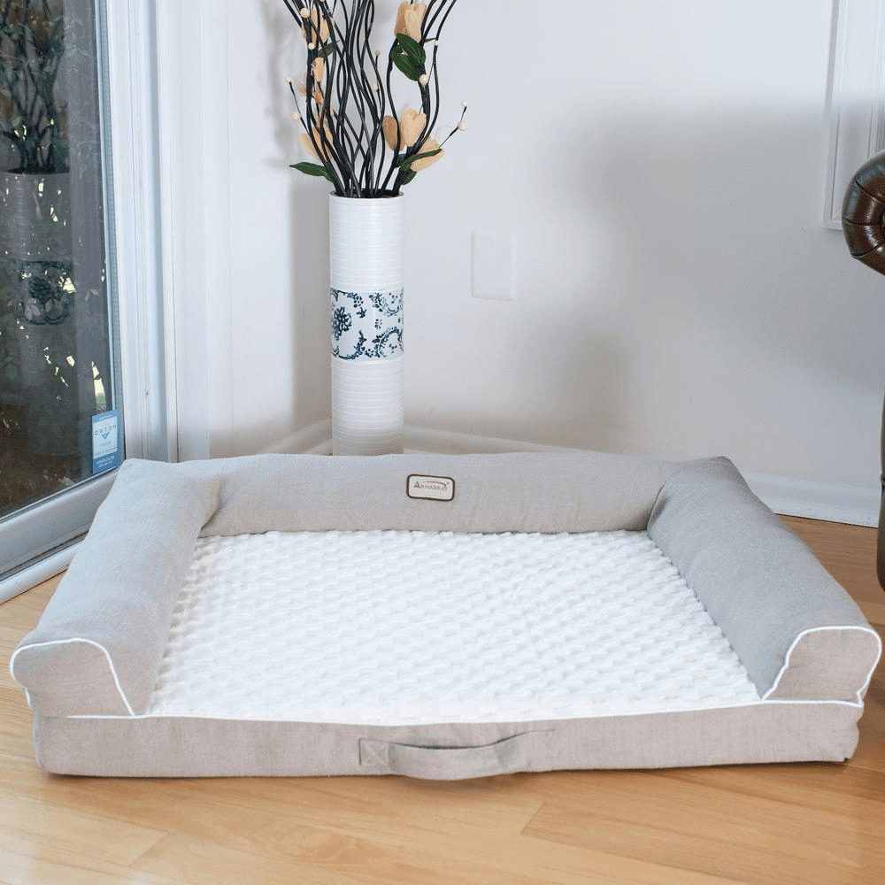 New Armarkat Model D07B Ivory & Beige Medium Bolstered Pet Bed with Memory Foam - Mervyns