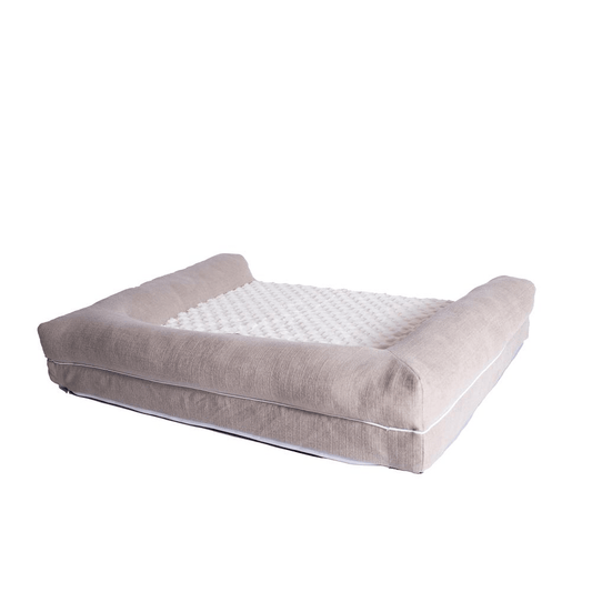 New Armarkat Model D07B Ivory & Beige Medium Bolstered Pet Bed with Memory Foam - Mervyns