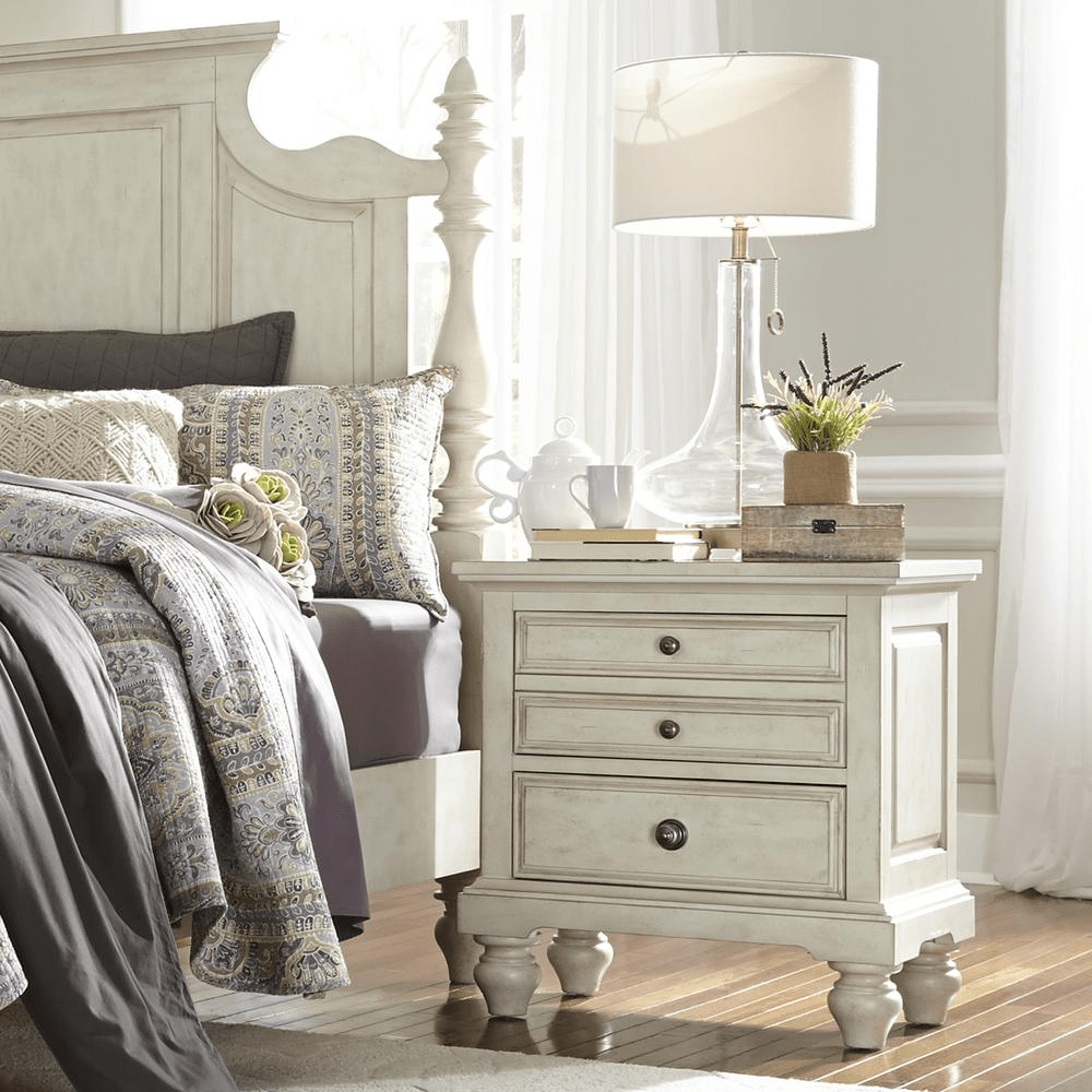 Night Stand, Antique White finish - Mervyns