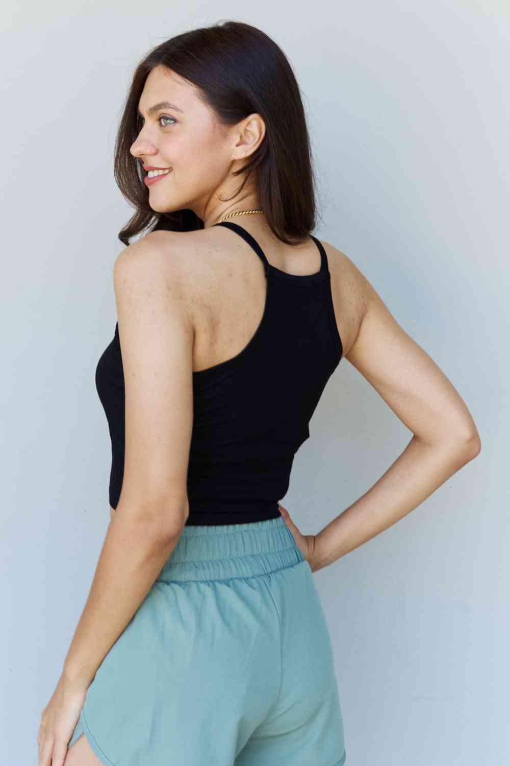 Ninexis Everyday Staple Soft Modal Short Strap Ribbed Tank Top in Black - Mervyns