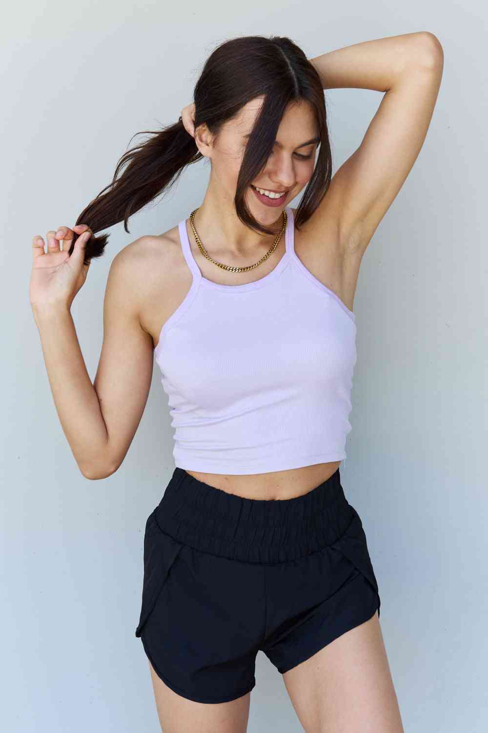 Ninexis Everyday Staple Soft Modal Short Strap Ribbed Tank Top in Lavender - Mervyns