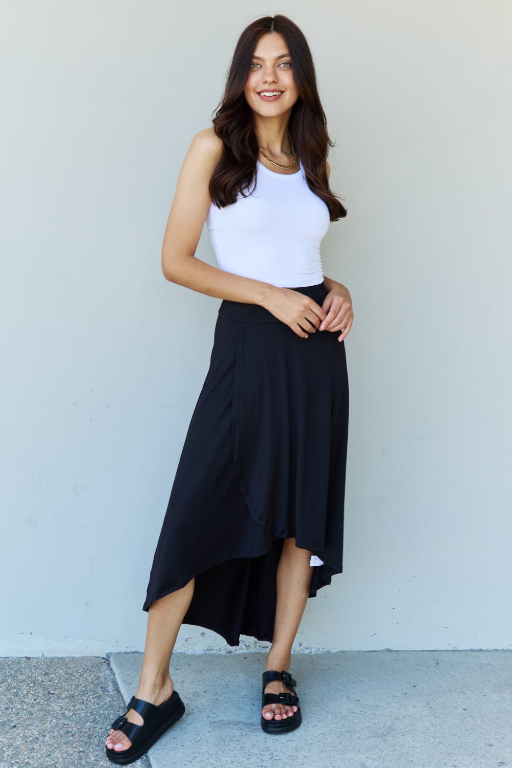 Ninexis First Choice High Waisted Flare Maxi Skirt in Black - Mervyns