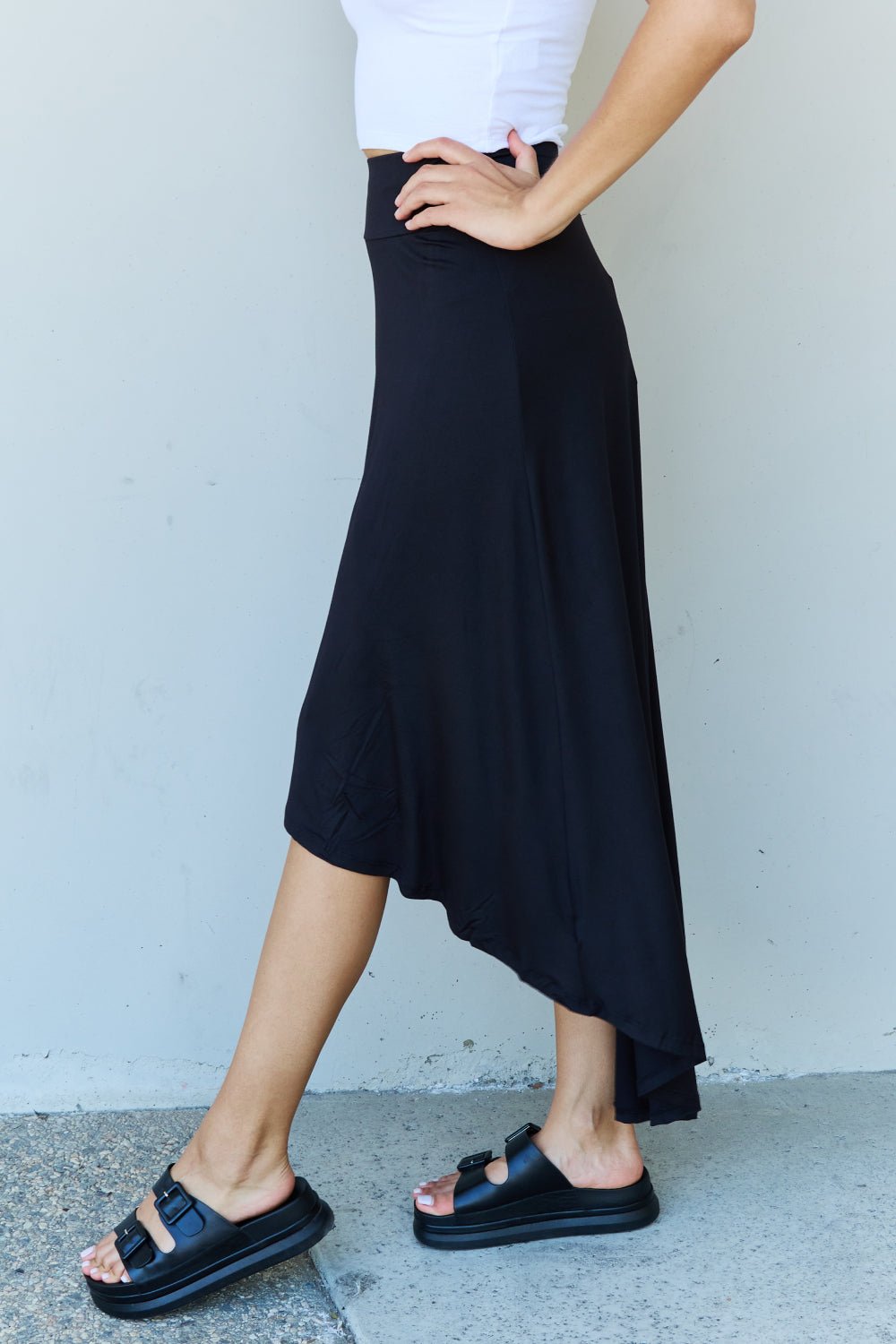 Ninexis First Choice High Waisted Flare Maxi Skirt in Black - Mervyns