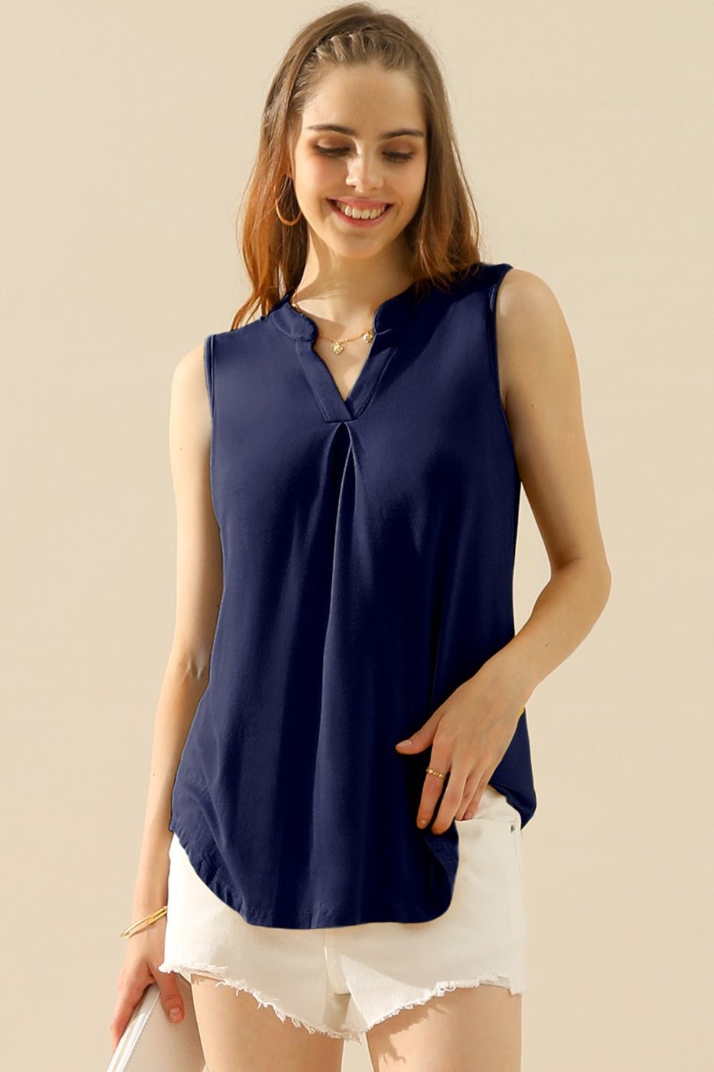 Ninexis Full Size Notched Sleeveless Top - Mervyns