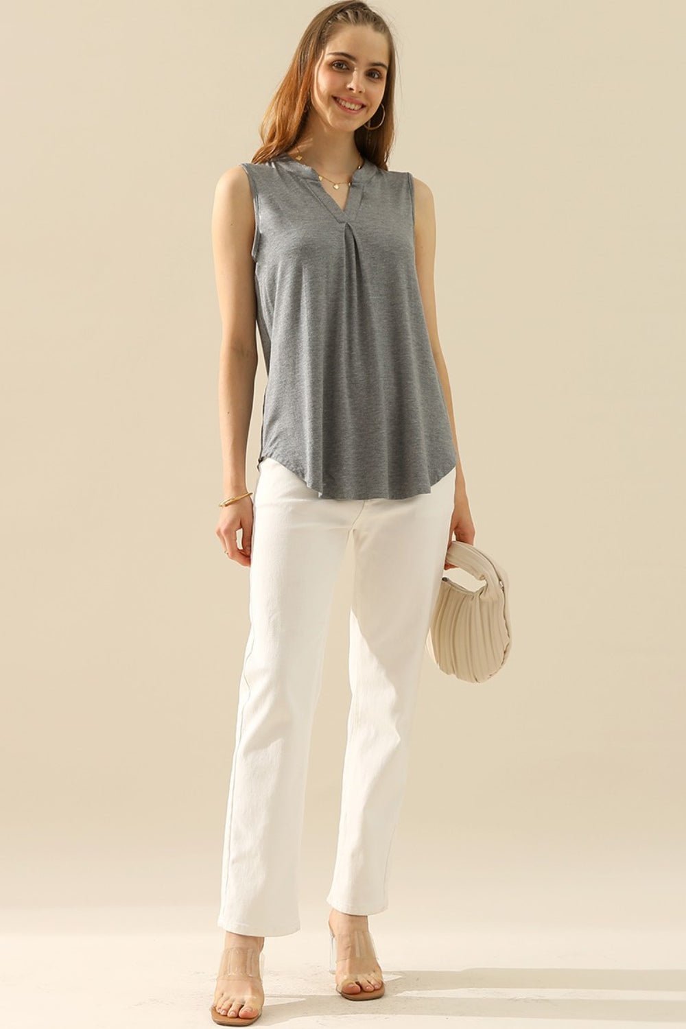 Ninexis Full Size Notched Sleeveless Top - Mervyns