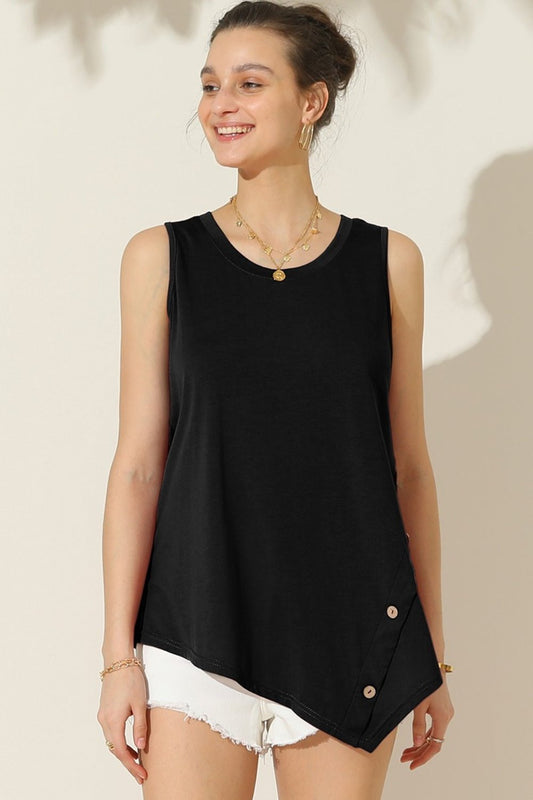 Ninexis Round Neck Button Side Tank - Mervyns