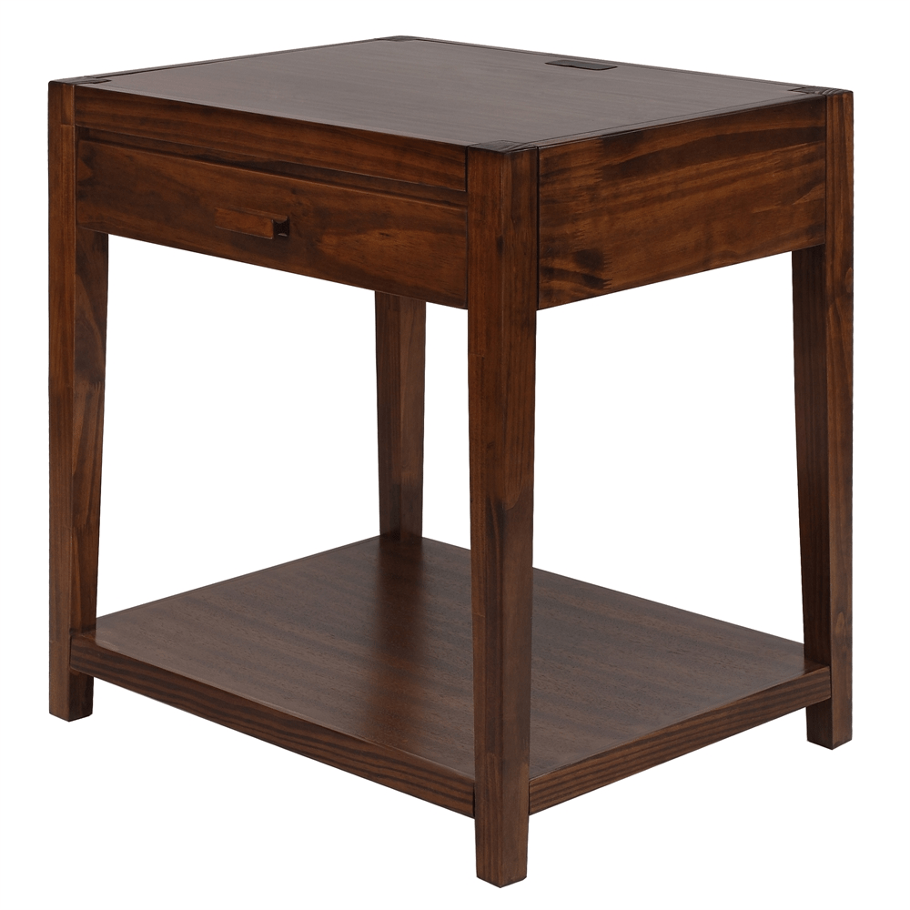 Notre Dame Night Stand with USB Port - Warm Brown - Mervyns