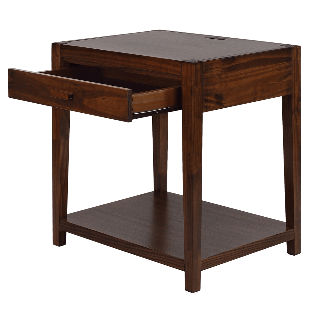 Notre Dame Night Stand with USB Port - Warm Brown - Mervyns