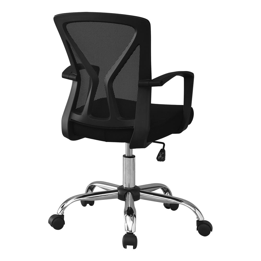 OFFICE CHAIR - BLACK / CHROME BASE ON CASTORS - Mervyns