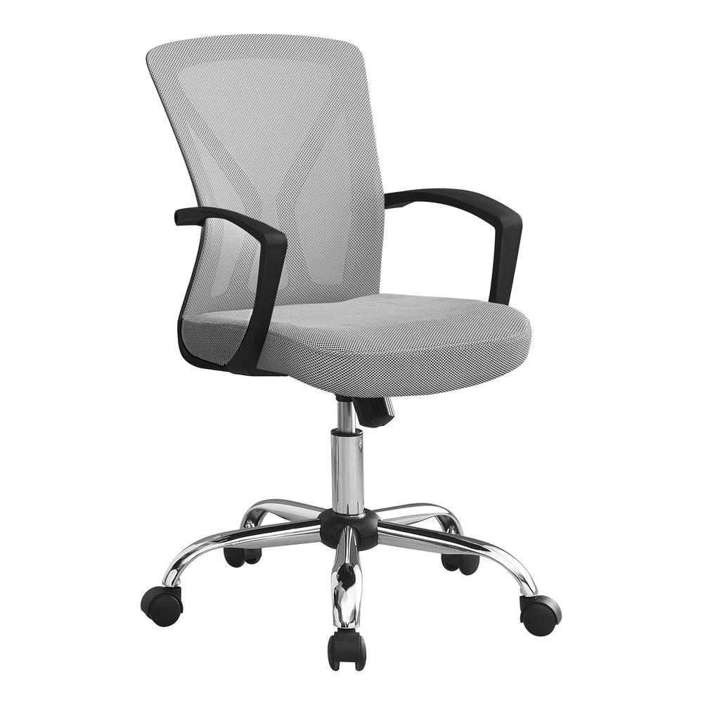 OFFICE CHAIR - BLACK / CHROME BASE ON CASTORS - Mervyns