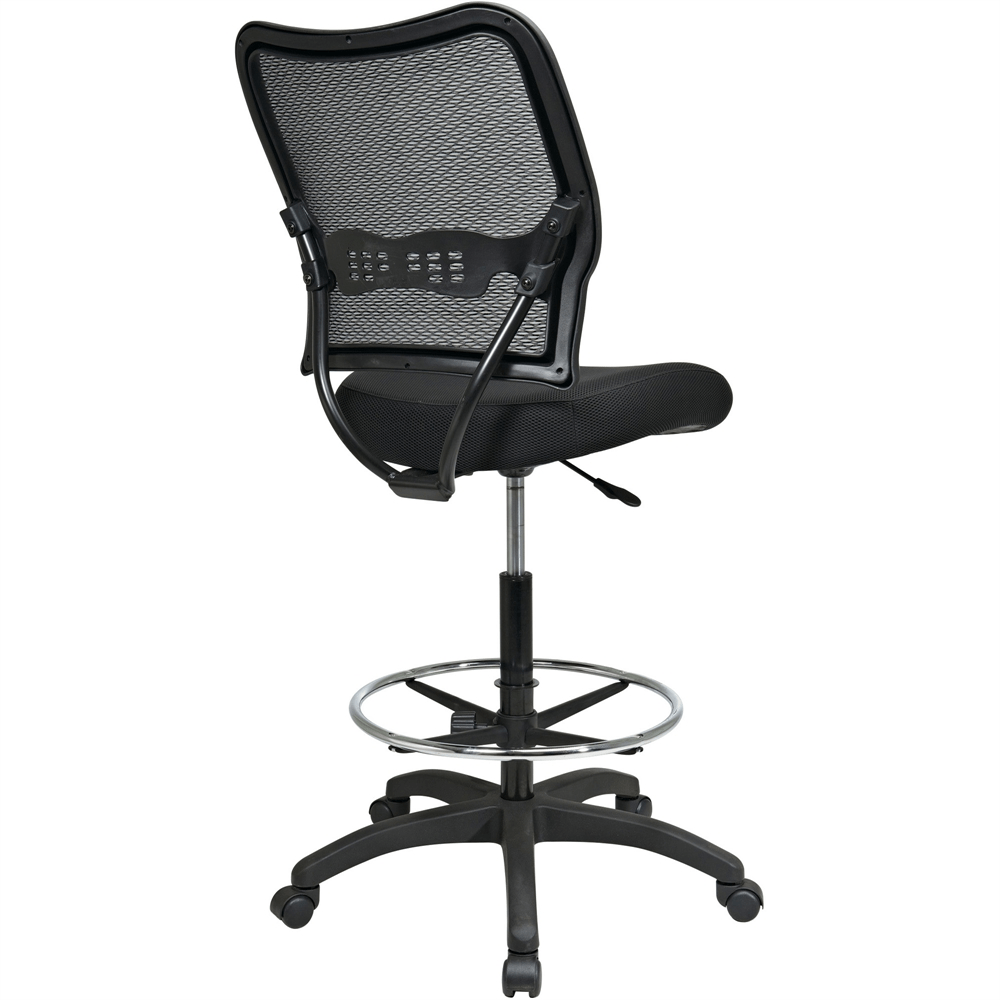 Office Star Air Grid Mesh Back Drafting Chair - Mesh Seat - Mesh Back - 5 - star Base - Black - 20" Seat Width x 19.75" Seat Depth - 21.3" Width x 25.5" Depth x 51" Height - Mervyns