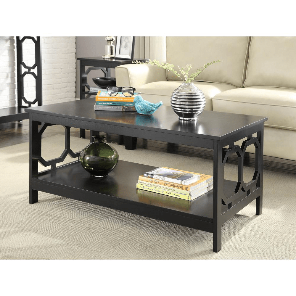 Omega Coffee Table with Shelf Black - Mervyns