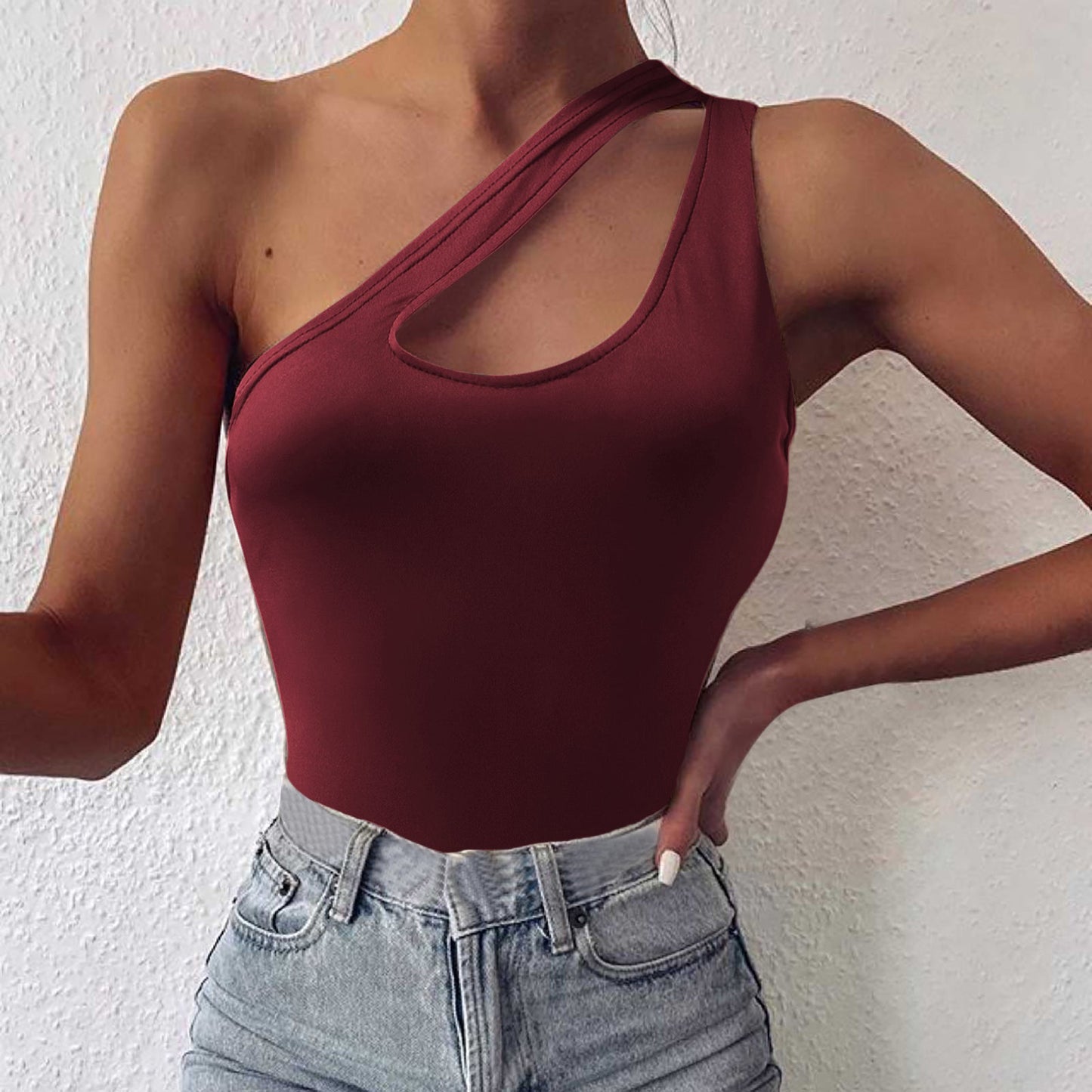 One Shoulder Cutout Cami - Mervyns