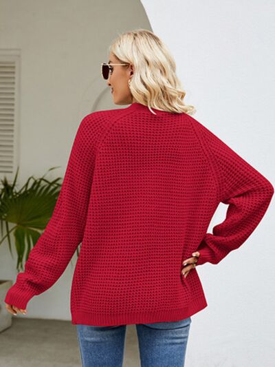 Open Front Raglan Sleeve Pocketed Cardigan - Mervyns