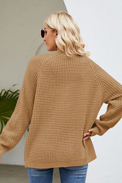 Open Front Raglan Sleeve Pocketed Cardigan - Mervyns