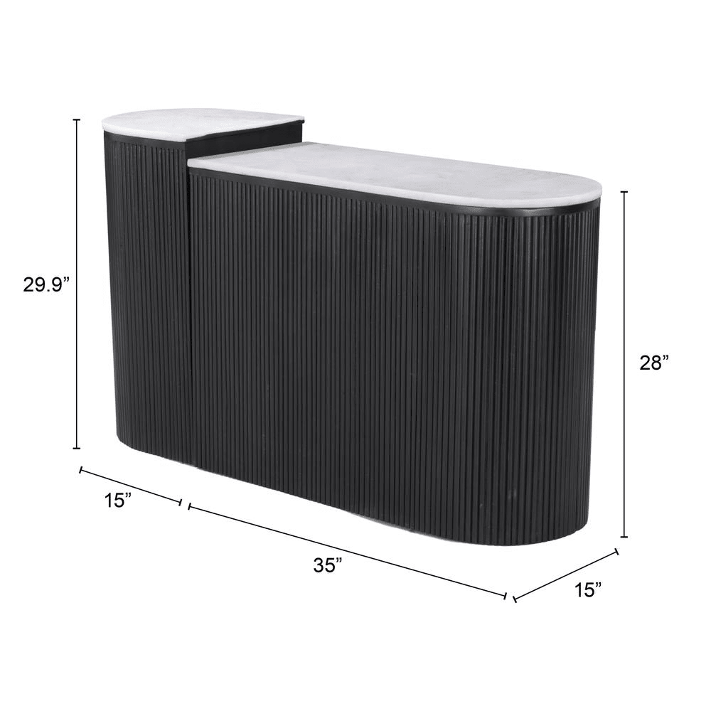 Ormara Console Table Set (2-Piece) White & Black - Mervyns