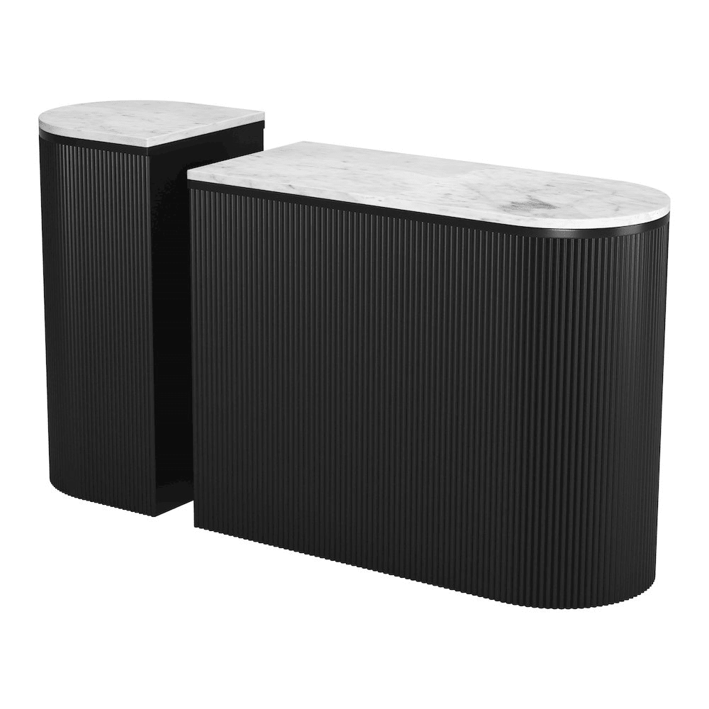 Ormara Console Table Set (2-Piece) White & Black - Mervyns