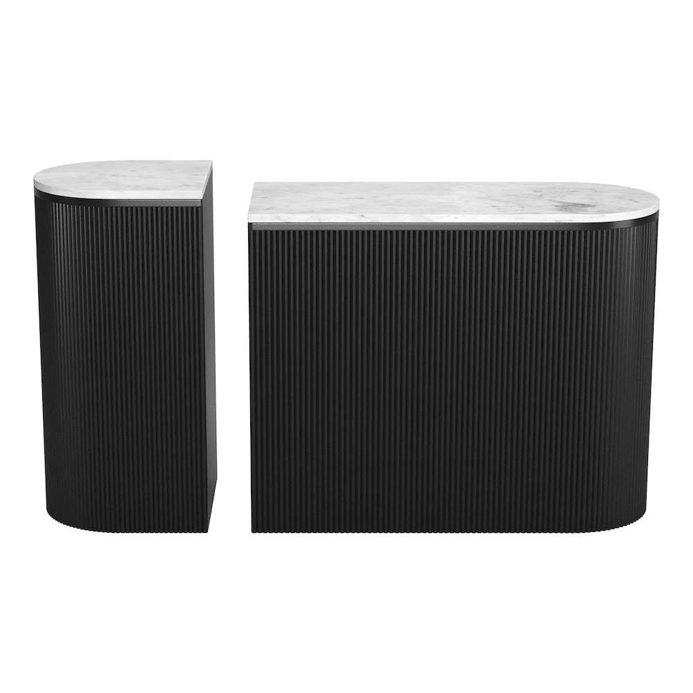 Ormara Console Table Set (2-Piece) White & Black - Mervyns