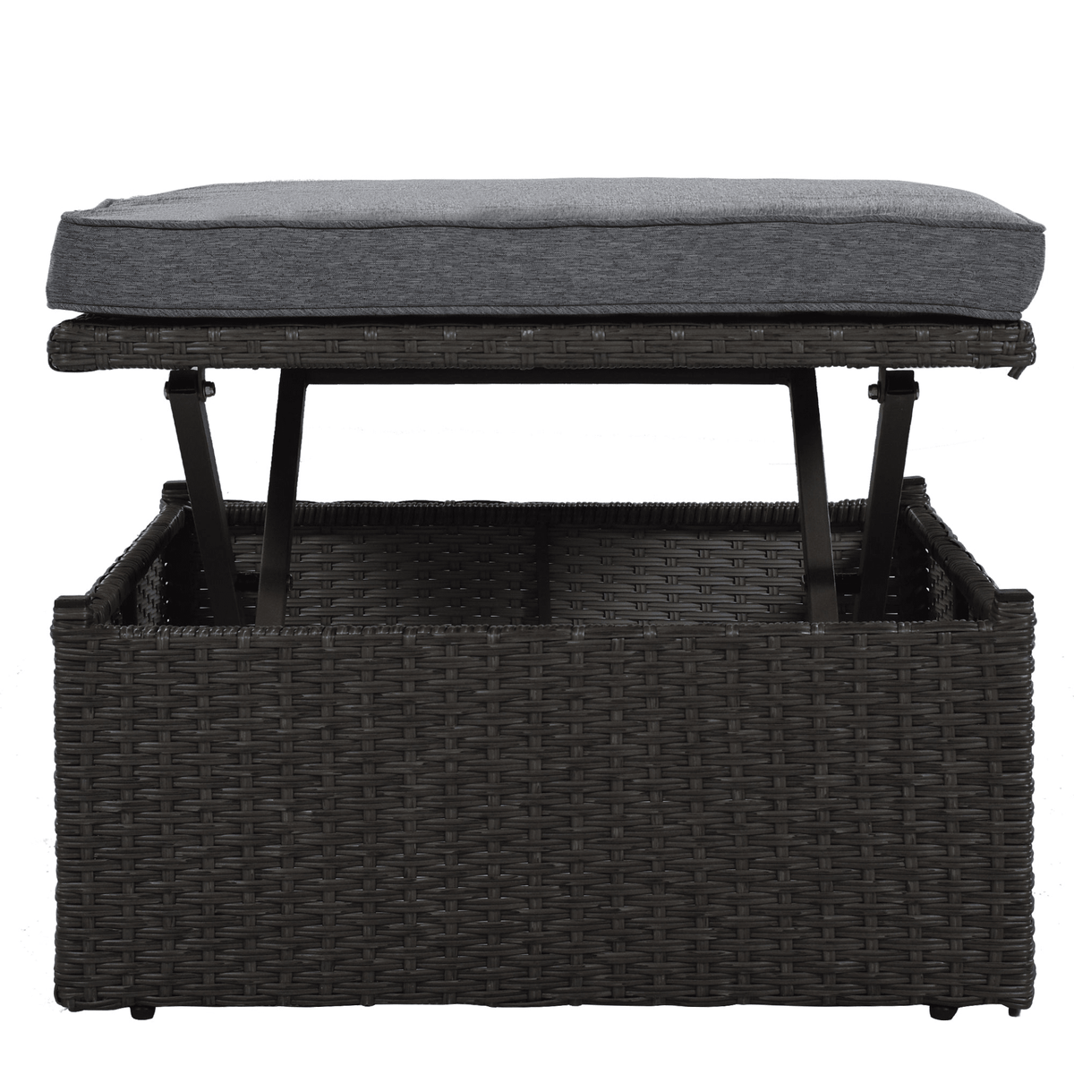 Outdoor Patio Rectangle Daybed with Retractable Canopy Wicker Sectional Seating - Mervyns