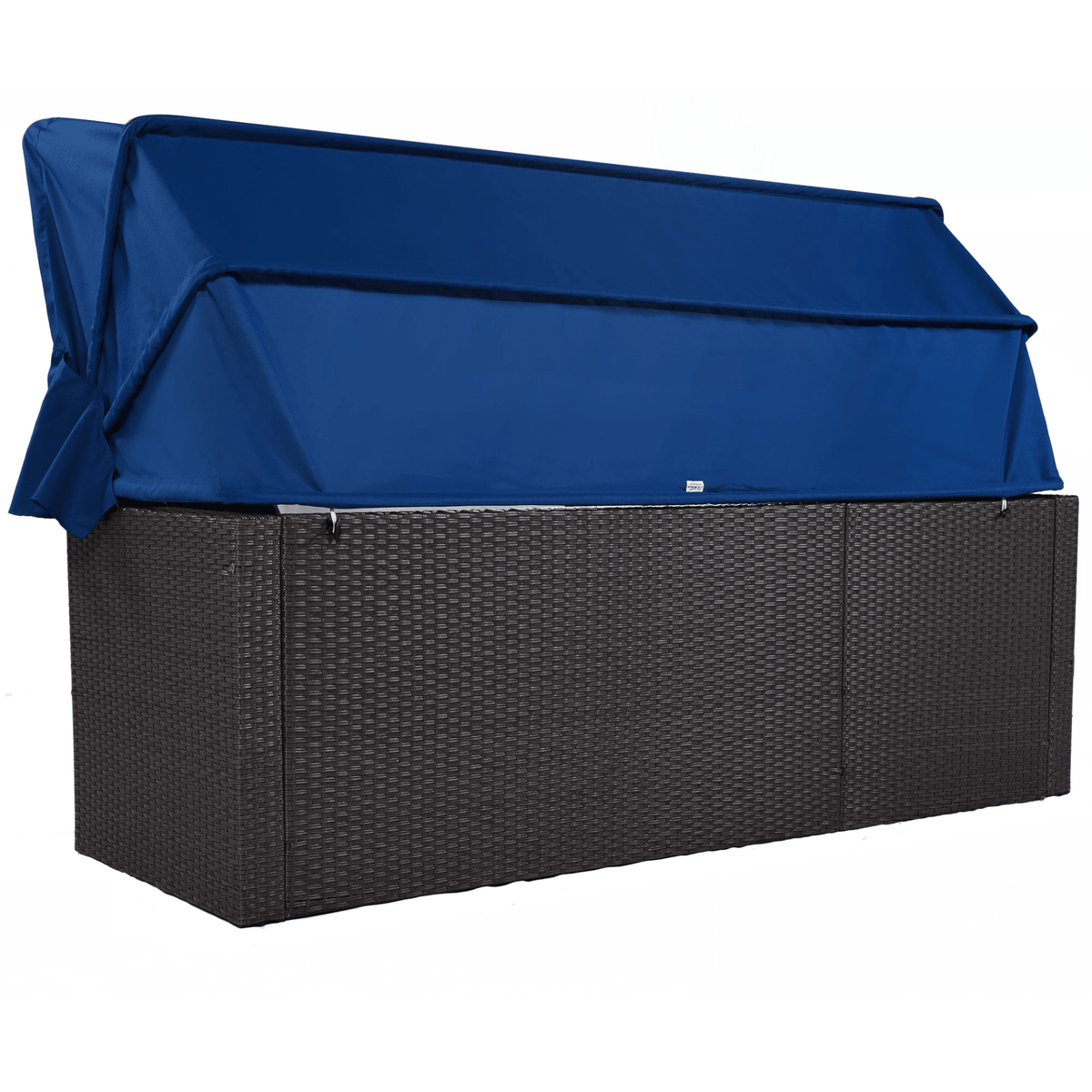 Outdoor Patio Rectangle Daybed with Retractable Canopy Wicker Sectional Seating - Mervyns