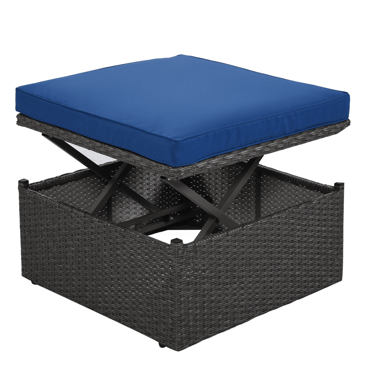 Outdoor Patio Rectangle Daybed with Retractable Canopy Wicker Sectional Seating - Mervyns
