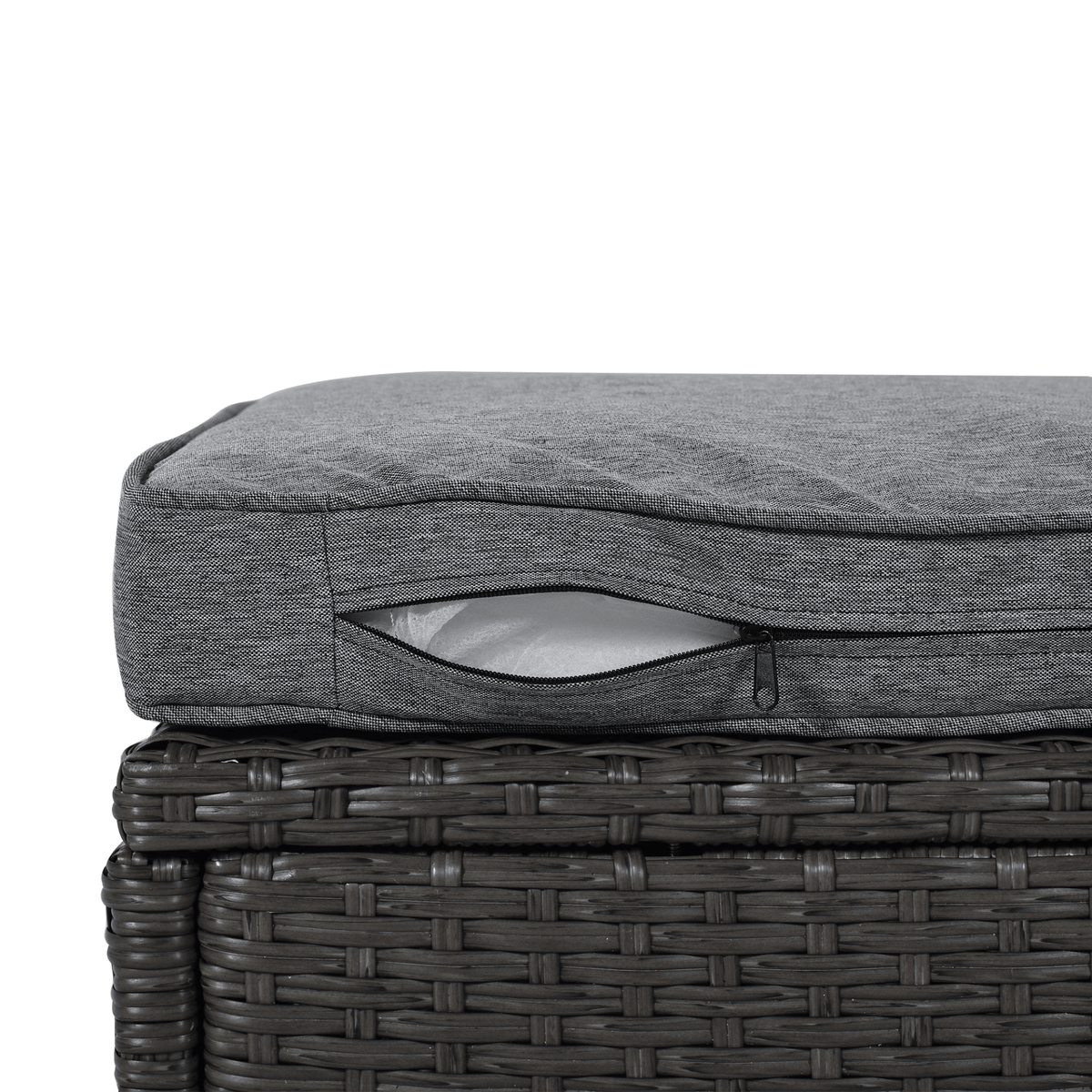 Outdoor Patio Rectangle Daybed with Retractable Canopy Wicker Sectional Seating - Mervyns