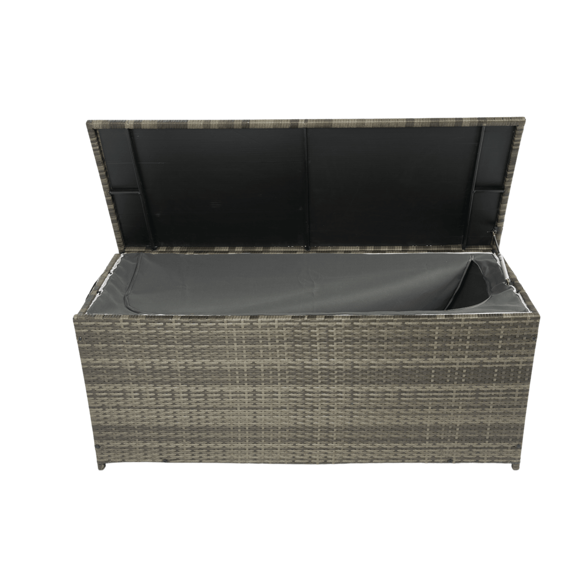 Outdoor Storage Box, 113 Gallon Wicker Patio Deck Boxes with Lid, Outdoor Cushion Storage for Kids Toys, Pillows, Towel Grey Wicker - Mervyns