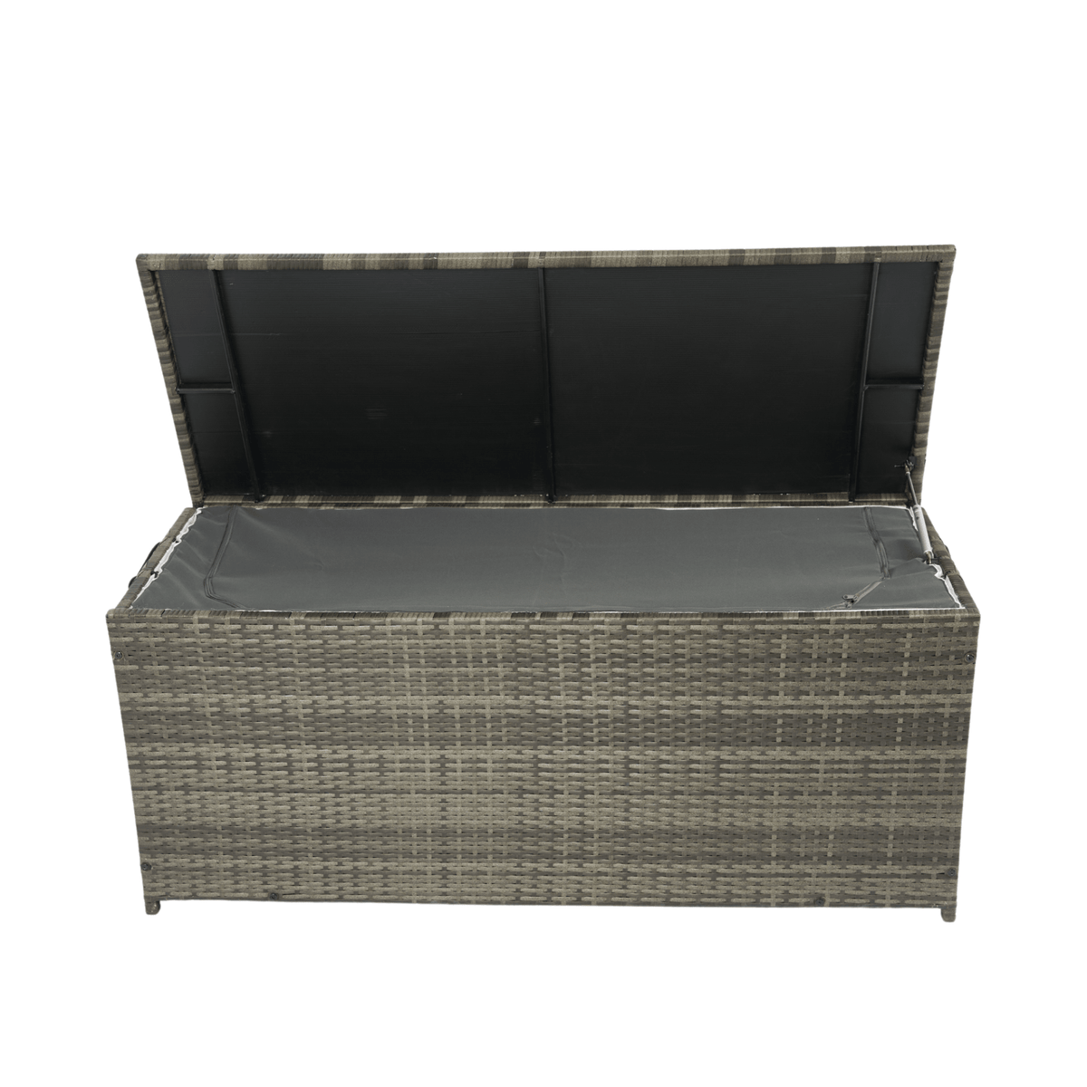 Outdoor Storage Box, 113 Gallon Wicker Patio Deck Boxes with Lid, Outdoor Cushion Storage for Kids Toys, Pillows, Towel Grey Wicker - Mervyns